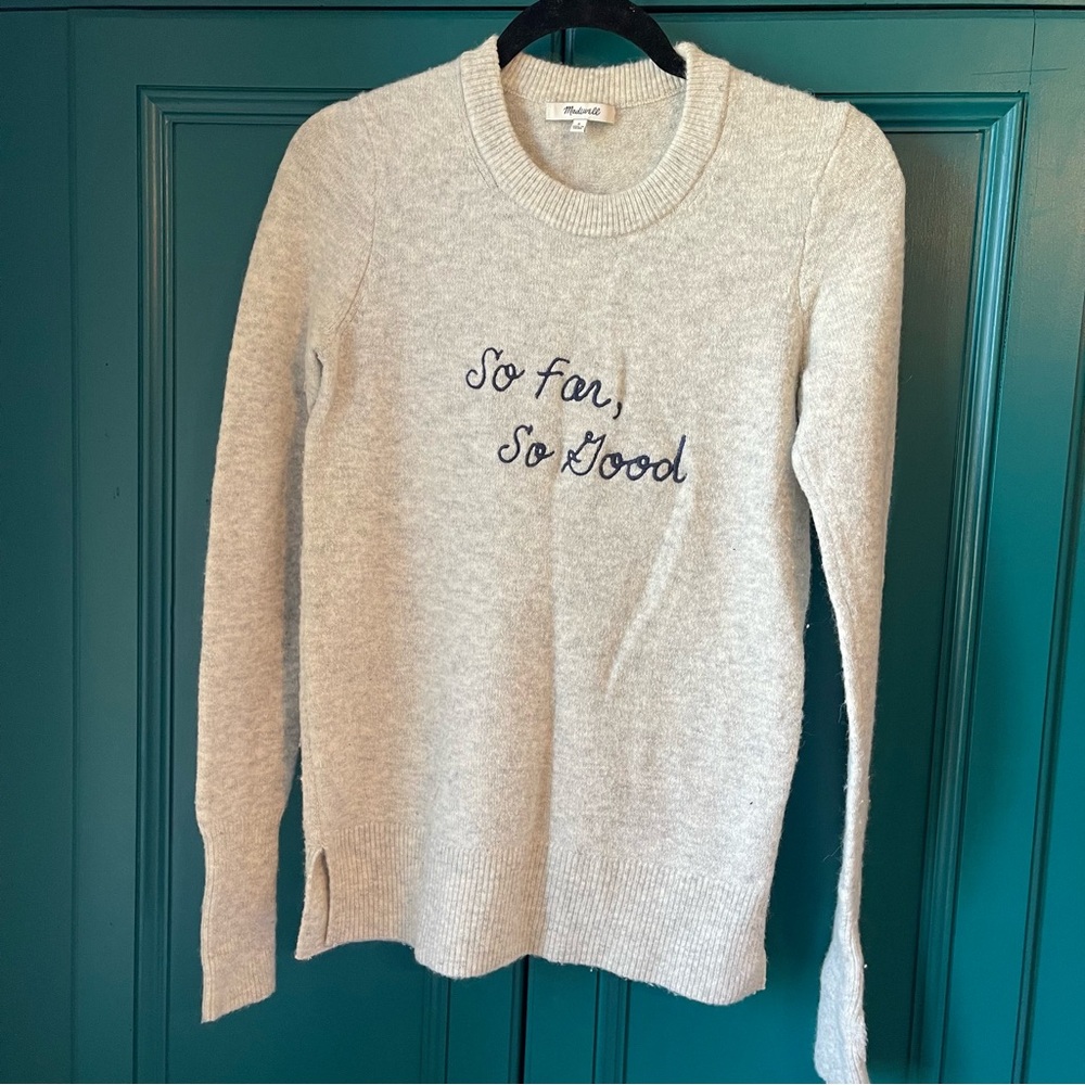Madewell Grey So Far So Good Sweater Sz Small